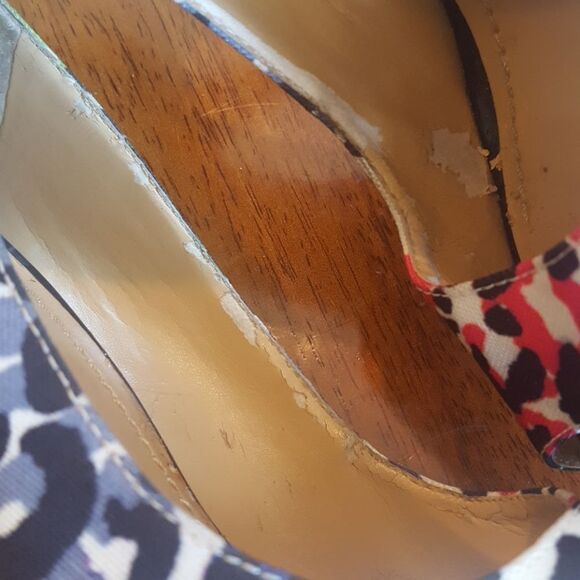 NINE WEST Retro 80s Animal Print Heels Colorful - Picture 8 of 12